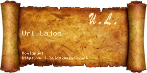 Uri Lajos névjegykártya
