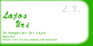 lajos uri business card